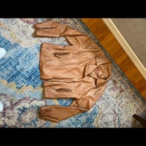 Max Studio faux leather jacket, camel color, size XL